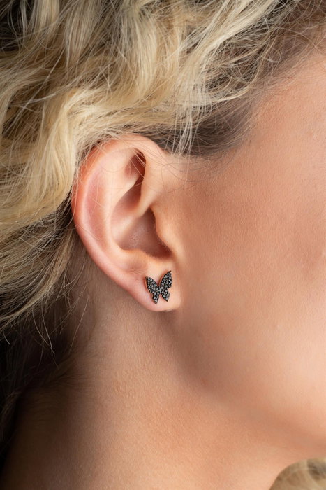 Heliophilia Silver Pendientes de Plata de Ley 925 con Oro Rosa y Circón